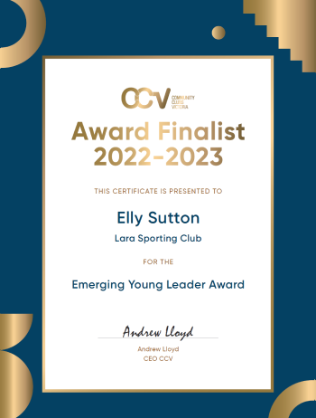 Emerging young leader award to Elly Sutton