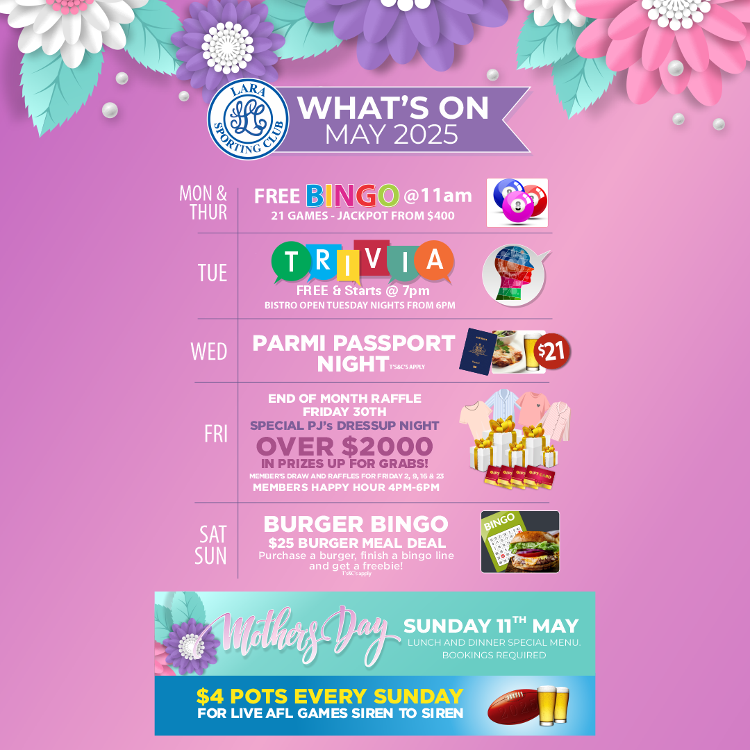 What's On This Month at The Sporto