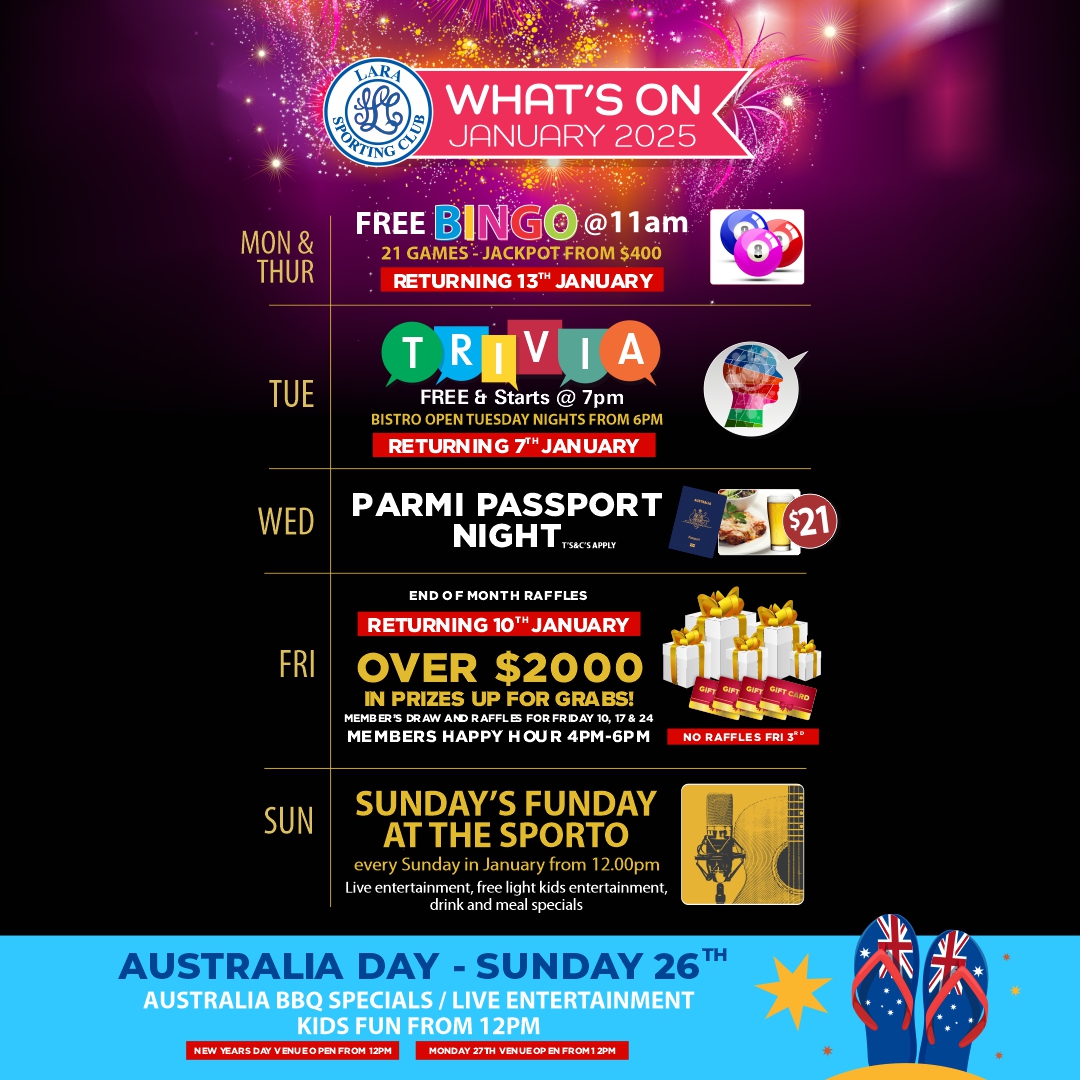 What's On This Month at The Sporto